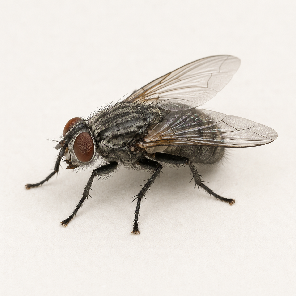 Mouche identifiable sur une surface claire