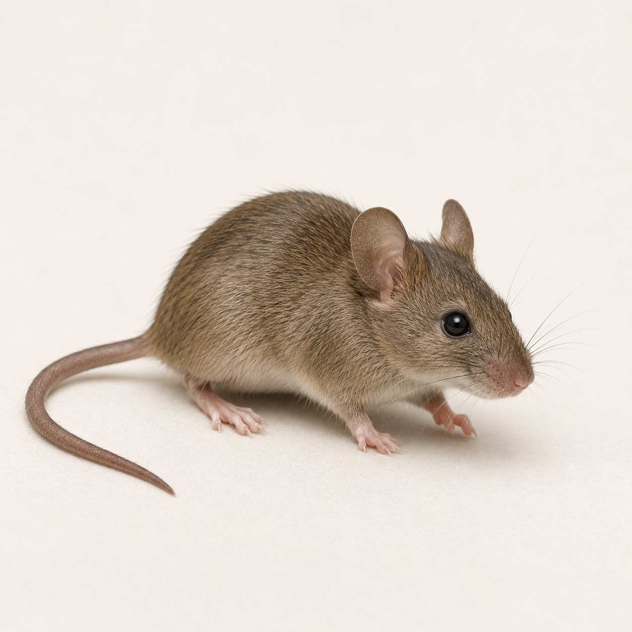 Souris identifiable sur une surface claire